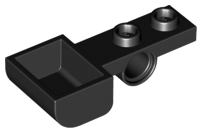 Launcher, 1 x 4 with 1 x 2 Plate with Pin Hole and Bucket (Catapult) in Black