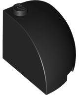 Brick Round Corner 3 x 3 x 2 Dome Top in Black