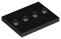 Plate Special 3 x 4 with 1 x 4 Center Studs [Plain] in Black