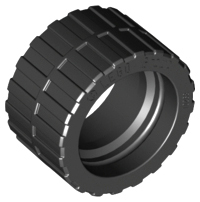 Tyre 24 x 14 Shallow Tread (Tread Small Hub), Band Around Center of Tread in Black