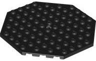 Plate Special 10 x 10 Octagonal with Hole in Black