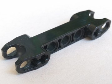 Technic Axle and Pin Connector 2 x 7 with Two Ball Joint Sockets, Squared Ends, Open Side Axle Holes in Black