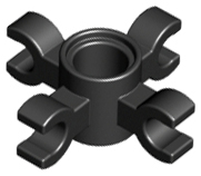 Technic Pin Connector Round with 4 Clips in Black