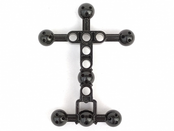 Large Figure Skeletal, Torso with 7 Ball Joints, and 6 Holes, Small in Black