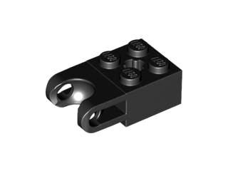 Technic Brick Special 2 x 2 with Ball Socket Wide and Axle Hole in Black