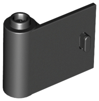 Door 1 x 3 x 2 Left - Open Between Top and Bottom Hinge in Black