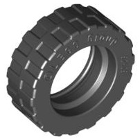 Tyre 17.5 x 6 with Shallow Staggered Treads and Middle Band in Black