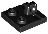 Hinge Plate 2 x 2 Locking with 1 Finger on Top in Black