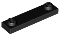 Plate Special 1 x 4 with 2 Studs, 3 Bottom Tubes in Black