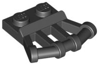 Plate Special 1 x 2 with Angled Handles on Side in Black