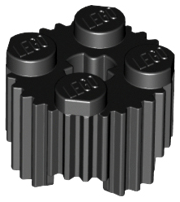 Brick Round 2 x 2 [Grill] in Black