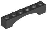 Brick Arch 1 x 6 Raised Arch in Black
