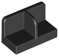 Panel 1 x 2 x 1 with Rounded Corners and Central Divider in Black