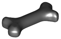 Animal Body Part, Dog Bone [Short] in Black