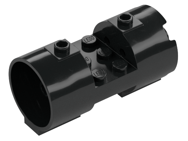Cylinder 3 x 6 x 2 2/3 Horizontal Solid Studs in Black