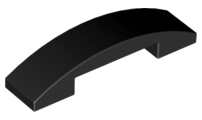 Brick Curved 4 x 1 Double, No Studs in Black