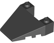 Brick Wedged, Sloped 4 x 4 Taper, with Stud Notches in Black