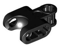 Technic Axle Connector 2 x 3 with Ball Socket, Open Lower Axle Holes in Black