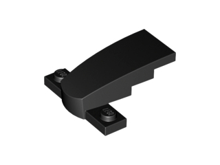 Brick Wedged, Curved 4 x 2 x 1 1/3 with 1 x 4 Base [Plain] in Black