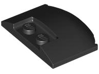 Brick Round 3 x 4 x 2/3 Triple Curved with 2 Sunk Studs in Black