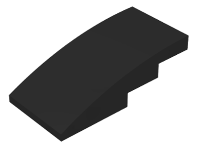 Brick Curved 4 x 2 No Studs in Black