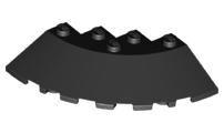 Brick Round Corner 6 x 6 with 33° Slope and Facet Cutout in Black