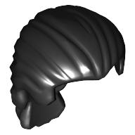 Hair Swept Back with Short Ponytail in Black