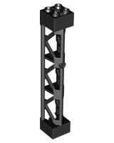 Support 2 x 2 x 10 Girder Triangular Vertical - Type 4 - 3 Posts, 3 Sections in Black