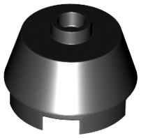 Brick Round 2 x 2 Truncated Cone in Black