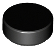 Tile Round 1 x 1 in Black