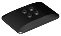 Brick Curved 6 x 4 x 2/3 Quad Curved with 2 x 2 Studs in Black