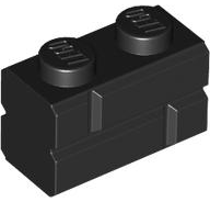 Brick Special 1 x 2 with Masonry Brick Profile in Black