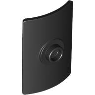 Shield Rectangular Curved with Stud in Black