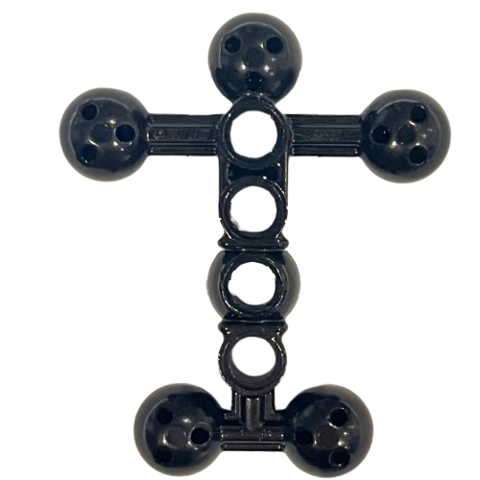 Large Figure Skeletal, Torso with 6 Ball Joints, and 4 Holes, Extra Small in Black