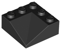Brick Sloped 33° 3 x 3 Double Concave in Black