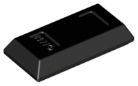 Tile Special 1 x 2 with Sloped Walls AKA Money / Gold Bar [Ingot] in Black