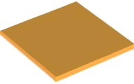 Tile 6 x 6 with Bottom Tubes in Bright Light Orange