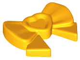 Headwear Accessory Bow with Heart, Long Ribbon and Pin in Bright Light Orange
