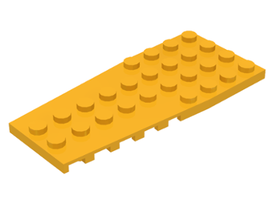 Wedge Plate 4 x 9 with Stud Notches in Bright Light Orange