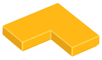 Tile 2 x 2 Corner in Bright Light Orange