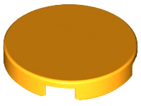 Tile Round 2 x 2 with Bottom Stud Holder in Bright Light Orange