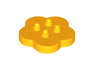 Duplo Flower 4 x 4 x 1 with 4 Top Studs in Bright Light Orange