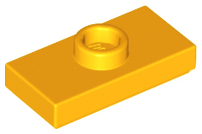 Plate Special 1 x 2 with 1 Stud with Groove and Inside Stud Holder (Jumper) in Bright Light Orange