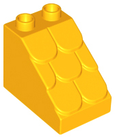 Duplo Brick 3 x 2 x 2 Slope Shingled in Bright Light Orange