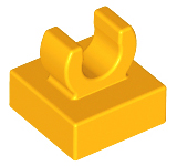 Tile Special 1 x 1 with Clip with Rounded Edges in Bright Light Orange