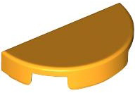 Tile Round 1 x 2 Half Circle in Bright Light Orange