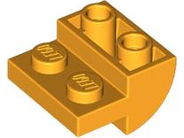 Brick Curved Inverted 2 x 2 with 1 x 2 Cutouts in Bright Light Orange