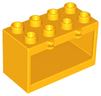 Duplo Container Box 2 x 4 x 2 with Open Sides in Bright Light Orange