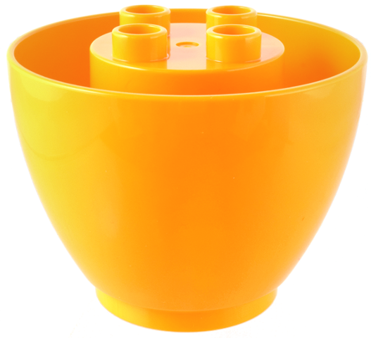 Duplo Cone (Elliptic Paraboloid) 4 x 4 x 2 1/2, Inverted in Bright Light Orange