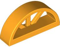 Window 1 x 4 x 1 2/3 with Spoked Rounded Top in Bright Light Orange